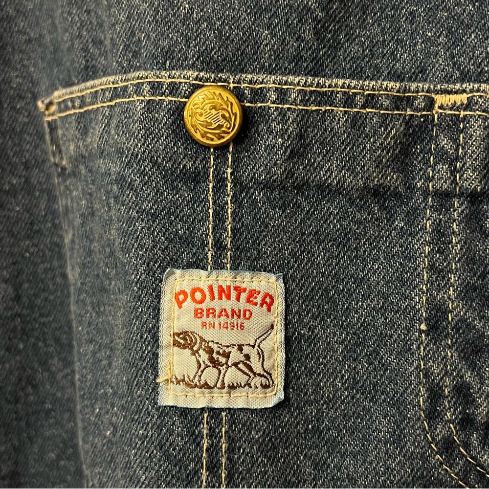 Pointer Bib Overalls W40 L-S Vintage Cotton Button Fly Made USA 40 x 29 - Picture 7 of 12